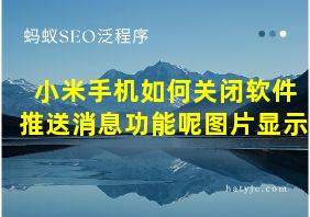 小米手机如何关闭软件推送消息功能呢图片显示