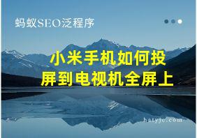 小米手机如何投屏到电视机全屏上