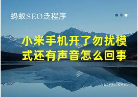 小米手机开了勿扰模式还有声音怎么回事