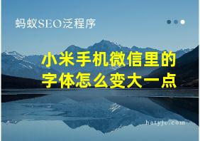 小米手机微信里的字体怎么变大一点