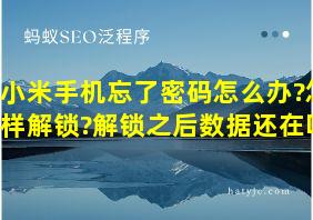 小米手机忘了密码怎么办?怎样解锁?解锁之后数据还在吗