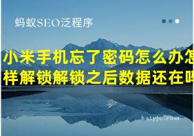 小米手机忘了密码怎么办怎样解锁解锁之后数据还在吗