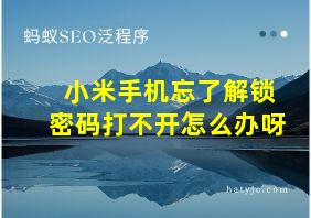 小米手机忘了解锁密码打不开怎么办呀