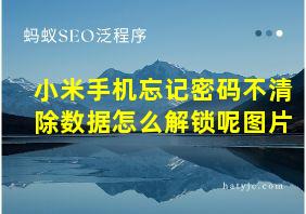 小米手机忘记密码不清除数据怎么解锁呢图片