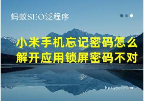 小米手机忘记密码怎么解开应用锁屏密码不对