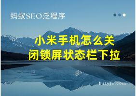 小米手机怎么关闭锁屏状态栏下拉