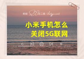 小米手机怎么关闭5G联网