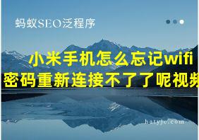 小米手机怎么忘记wifi密码重新连接不了了呢视频