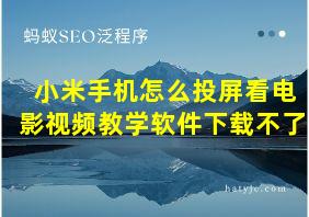 小米手机怎么投屏看电影视频教学软件下载不了