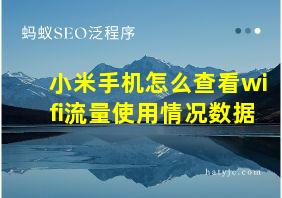 小米手机怎么查看wifi流量使用情况数据