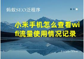 小米手机怎么查看wifi流量使用情况记录