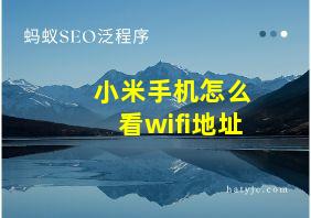 小米手机怎么看wifi地址