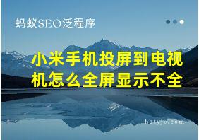 小米手机投屏到电视机怎么全屏显示不全