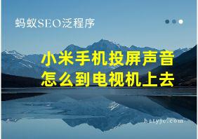 小米手机投屏声音怎么到电视机上去