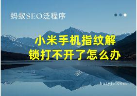 小米手机指纹解锁打不开了怎么办