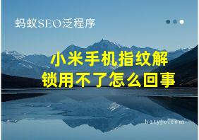 小米手机指纹解锁用不了怎么回事