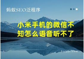 小米手机的微信不知怎么语音听不了