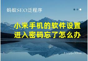 小米手机的软件设置进入密码忘了怎么办