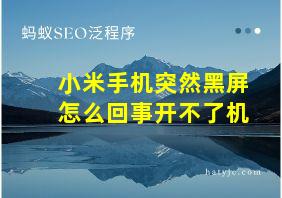 小米手机突然黑屏怎么回事开不了机