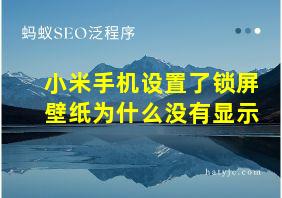 小米手机设置了锁屏壁纸为什么没有显示