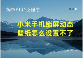 小米手机锁屏动态壁纸怎么设置不了