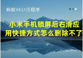 小米手机锁屏后右滑应用快捷方式怎么删除不了