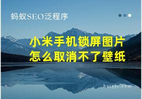 小米手机锁屏图片怎么取消不了壁纸