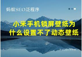 小米手机锁屏壁纸为什么设置不了动态壁纸