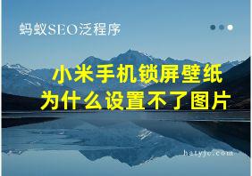 小米手机锁屏壁纸为什么设置不了图片