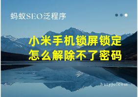 小米手机锁屏锁定怎么解除不了密码