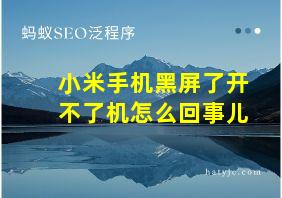 小米手机黑屏了开不了机怎么回事儿