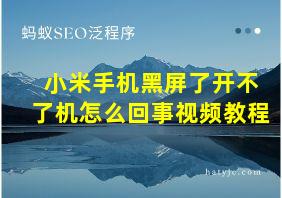 小米手机黑屏了开不了机怎么回事视频教程