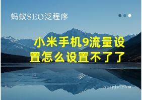 小米手机9流量设置怎么设置不了了