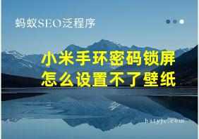 小米手环密码锁屏怎么设置不了壁纸