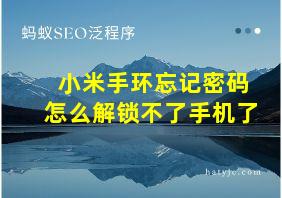 小米手环忘记密码怎么解锁不了手机了