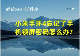 小米手环4忘记了手机锁屏密码怎么办?