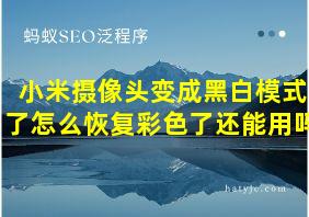 小米摄像头变成黑白模式了怎么恢复彩色了还能用吗