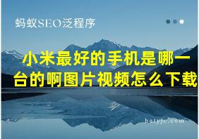 小米最好的手机是哪一台的啊图片视频怎么下载