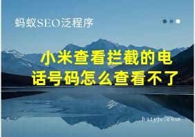 小米查看拦截的电话号码怎么查看不了