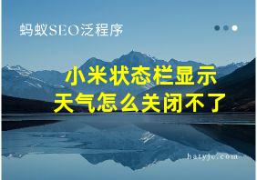 小米状态栏显示天气怎么关闭不了