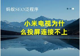 小米电视为什么投屏连接不上