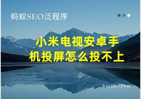 小米电视安卓手机投屏怎么投不上