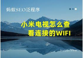 小米电视怎么查看连接的WIFI