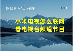 小米电视怎么联网看电视台频道节目