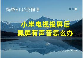 小米电视投屏后黑屏有声音怎么办