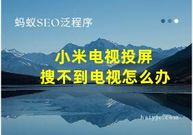 小米电视投屏 搜不到电视怎么办