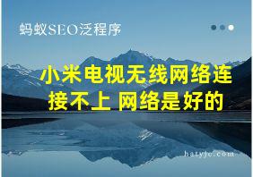 小米电视无线网络连接不上 网络是好的