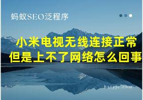 小米电视无线连接正常但是上不了网络怎么回事