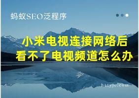 小米电视连接网络后看不了电视频道怎么办