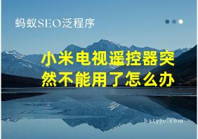 小米电视遥控器突然不能用了怎么办